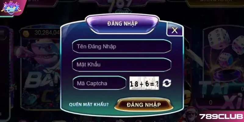 Nhập thông tin đăng nhập 789CLUB vào form được yêu cầu